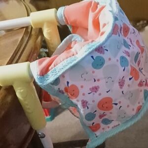 doll baby table highchair feeding seat. It features metal arms that clamp onto